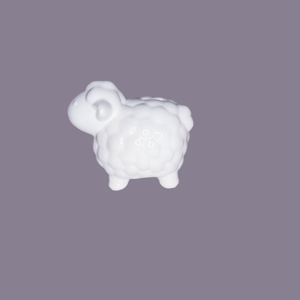 Sheep Lamb White Coin Bank